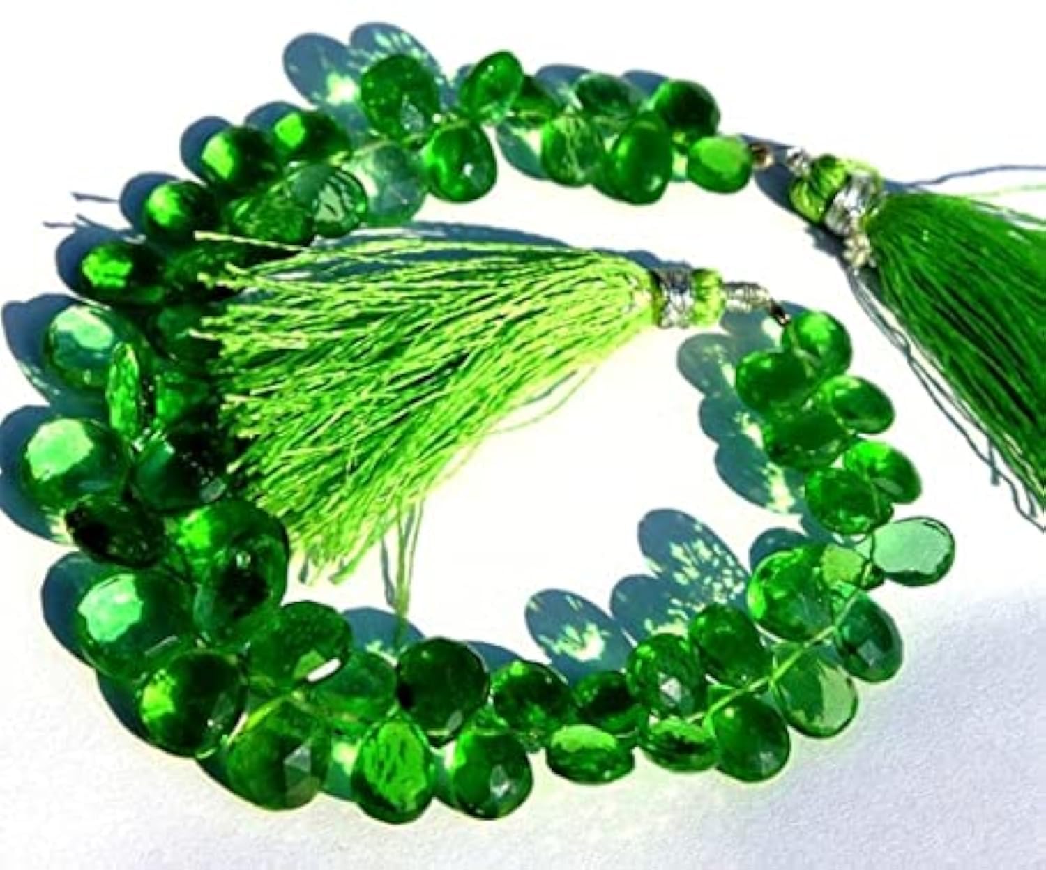 Briolette poire quartz vert hydro pour boucles d'oreilles bohèmes chic