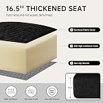 DURASPACE 108" Canapé en forme de L avec la chaise, coudées en peluche pour le salon (noir, face gauche)