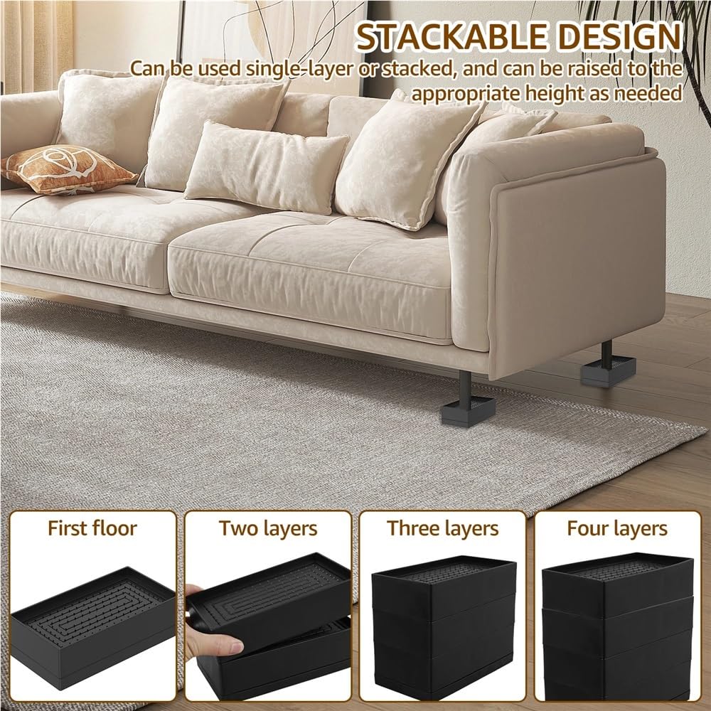 4 alfombrillas antideslizantes y antirruido for muebles, alfombrillas for sillas, protectores de fieltro for patas de mesa, alfombrillas antideslizantes y duraderas for patas de silla.(Black A)