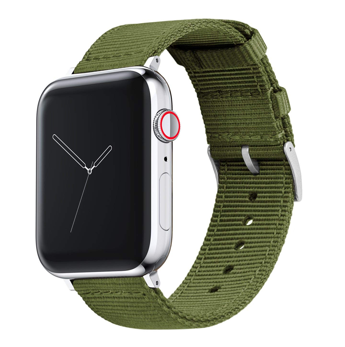 BARTON WATCH BANDSBARTON Two-piece NATO Watch Bands - Compatible with all Apple Watch Models - Series 8, 7, 6, 5, 4, 3, 2,1, SE & Ultra - Size 38mm, 40mm, 41mm, 42mm, 44mm, 45mm & 49mm