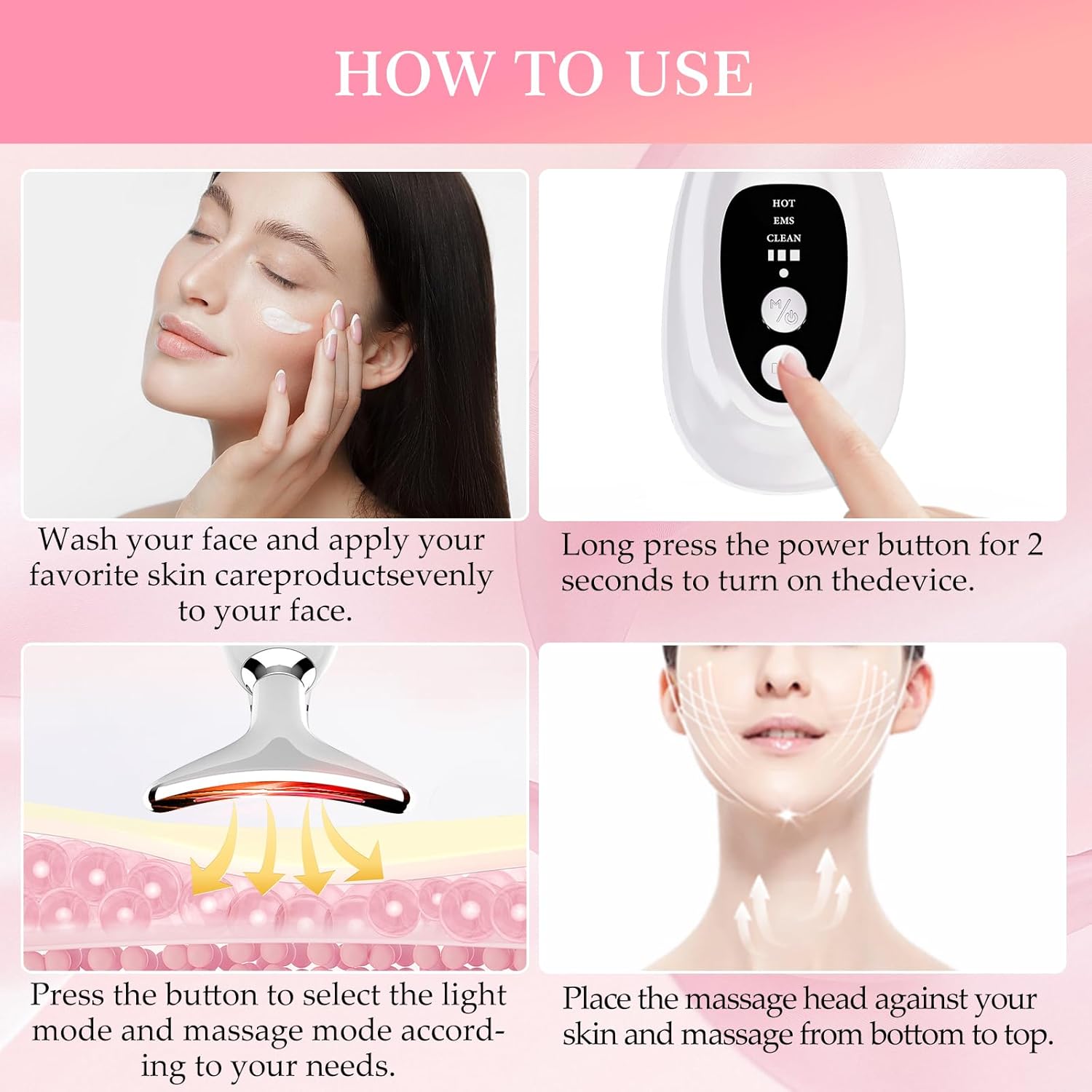 New Red-Light-Therapy-for-Face and Neck-Eye-Head Massager,7 Colors Skin Rejuvenation Lifting Facial Massager for Toning,Glow Boost,Wrinkle for Birthday, Christmas, Mothers Day, Valentines Day Gifts - Image 4