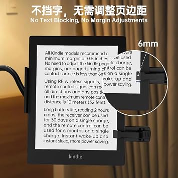 Remote Control Page Turner for Kindle Paperwhite Oasis Kobo eReaders, Camera Camcorder Remote Controls, Page Turner Clicker for ipad Tablets Reading Novels with Wrist Strap Storage Bag (Black)