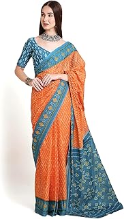 ratan Pure Cotton Printed Mulmul Saree for Women with Blouse Piece-picture-17