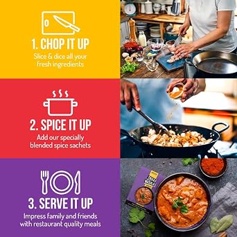 SPICENTICE World Curry Kit - Spice Gift Set with Easy-to-Follow Recipes - 6 x Authentic 100% Natural Spice Powder - Each Serves 4 - Mild & Medium Curry Spices - Food Cooking Gift for Men & Women