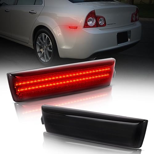 Luz LED de marcador lateral trasera, lente ahumada, compatible con Chevy Malibu 2008-2012, 2 piezas, 5 veces más brillante, IP67 impermeable, Plug