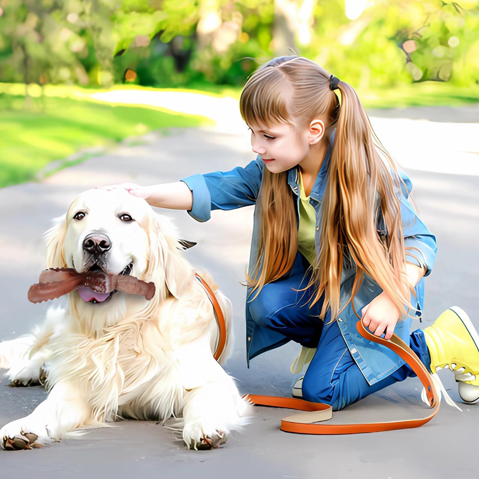 Jouets Indestructibles pour Chiens à Mâcher, Jouets Durables en Nylon Saveur de Boeuf, Robustes pour Chiens de Taille Moyenne et Grande Taille, Brossage des Dents (Lapin)