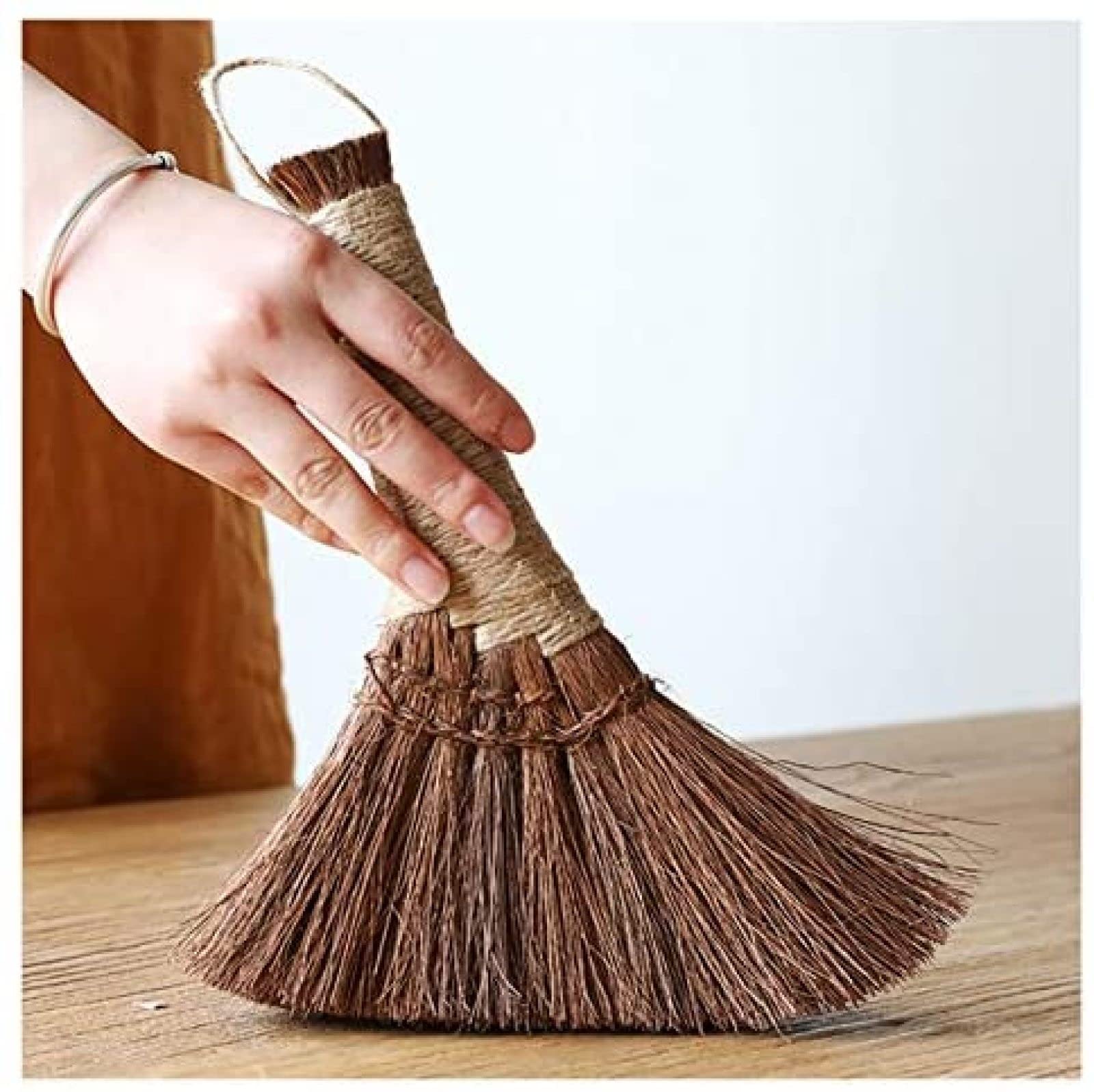 Genérico Plumero De Seda Natural, Cepillo De Limpieza Antiestático | Escoba Multifuncional Para La Limpieza Del Hogar, De Diseño Tejido A Mano, Gruesa Y Duradera