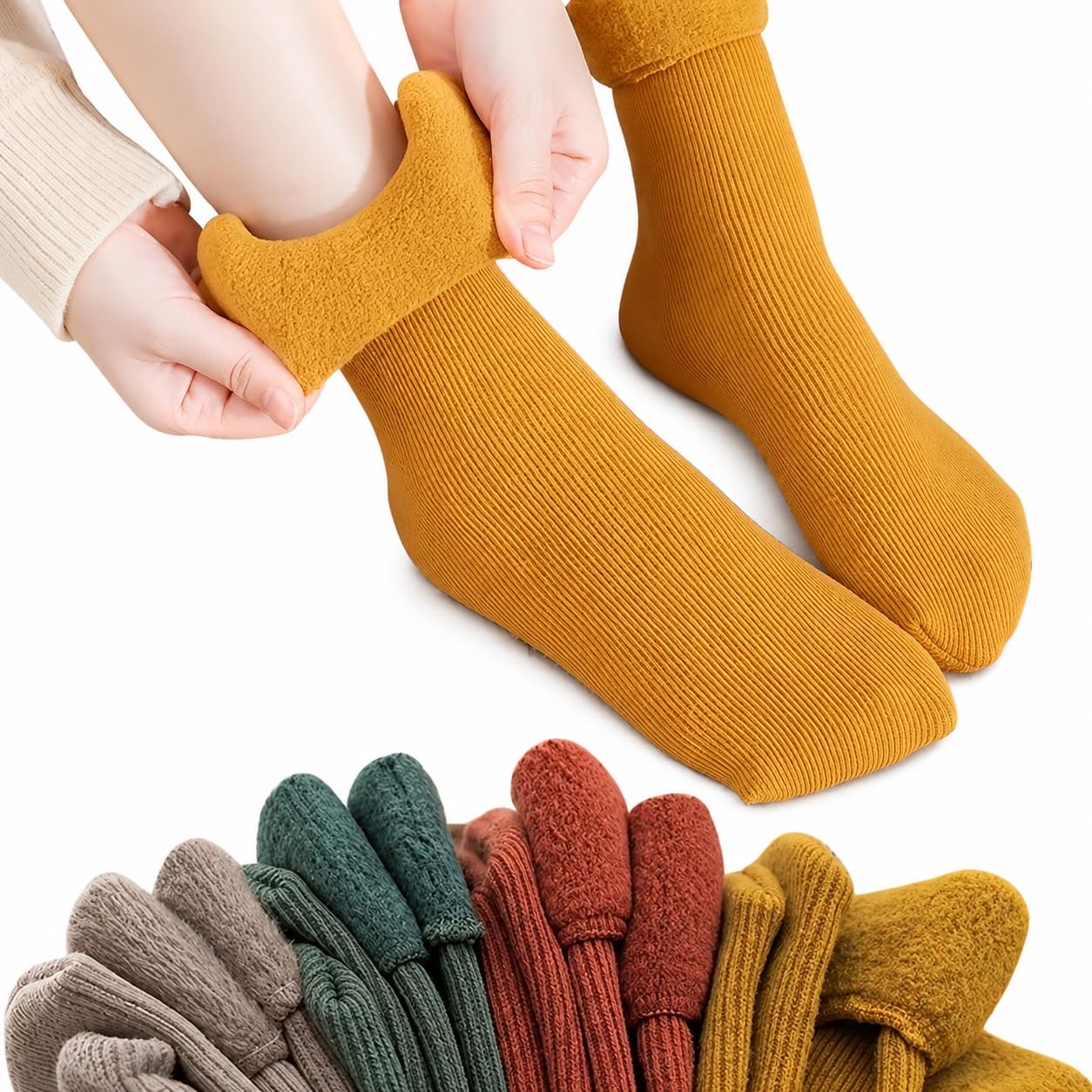 Wool Socks for Women Warm Winter Thermal Thick Gifts for Wife Mom, Soft Cozy Warm Socks for Cold Weather (Multicolor, Pack Of-3)-picture-24