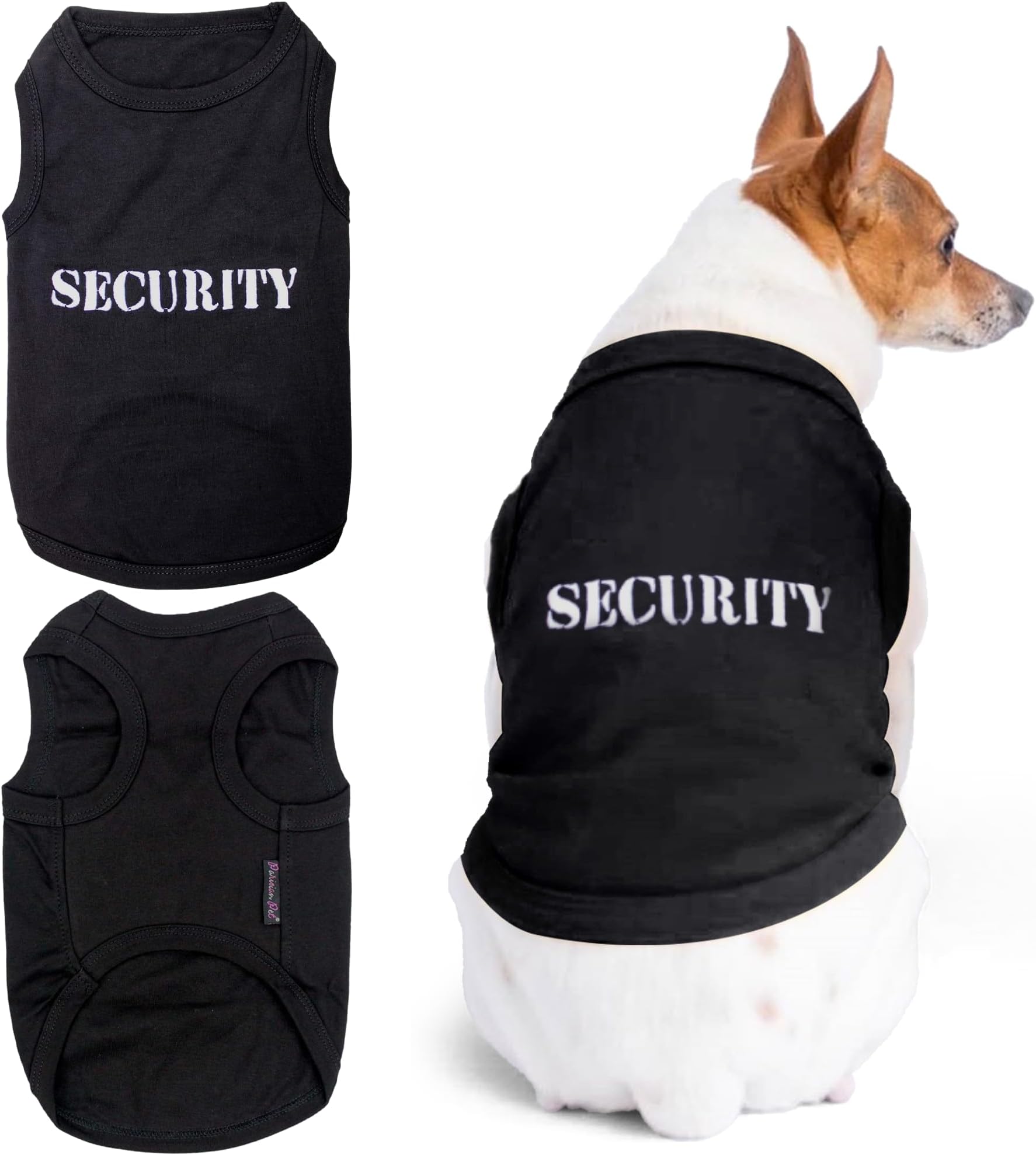 Parisian Pet Dog T-Shirt with Embroidered 'Security' Word Dog Tank Top - 100% Cotton, Breathable Dogs Security Clothes - Sleeveless Pet Vest - Machine Washable Shirt for Large Dogs - XL