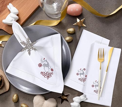 Miniatura 239 de Servilletas de lino y algodón de 18 x 18 pulgadas natural con vainica, servilletas de boda, servilletas de cóctel, servilletas de tela, servilletas