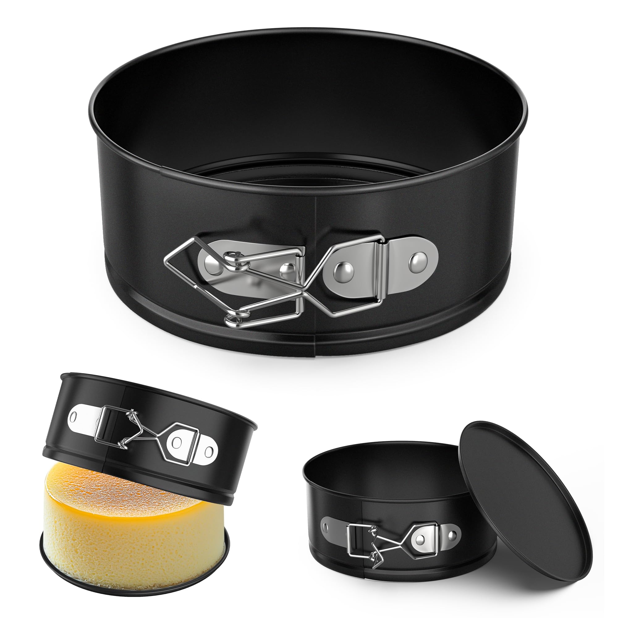 ZeroPone 4 Inch Mini Springform Pan, Non-stick Cheesecake Pan, Spring Form Pans for Baking, Springform Pans with Removable Bottom, Round Cake Pans, Small Cake Mold for Mini Cheesecake Pizza