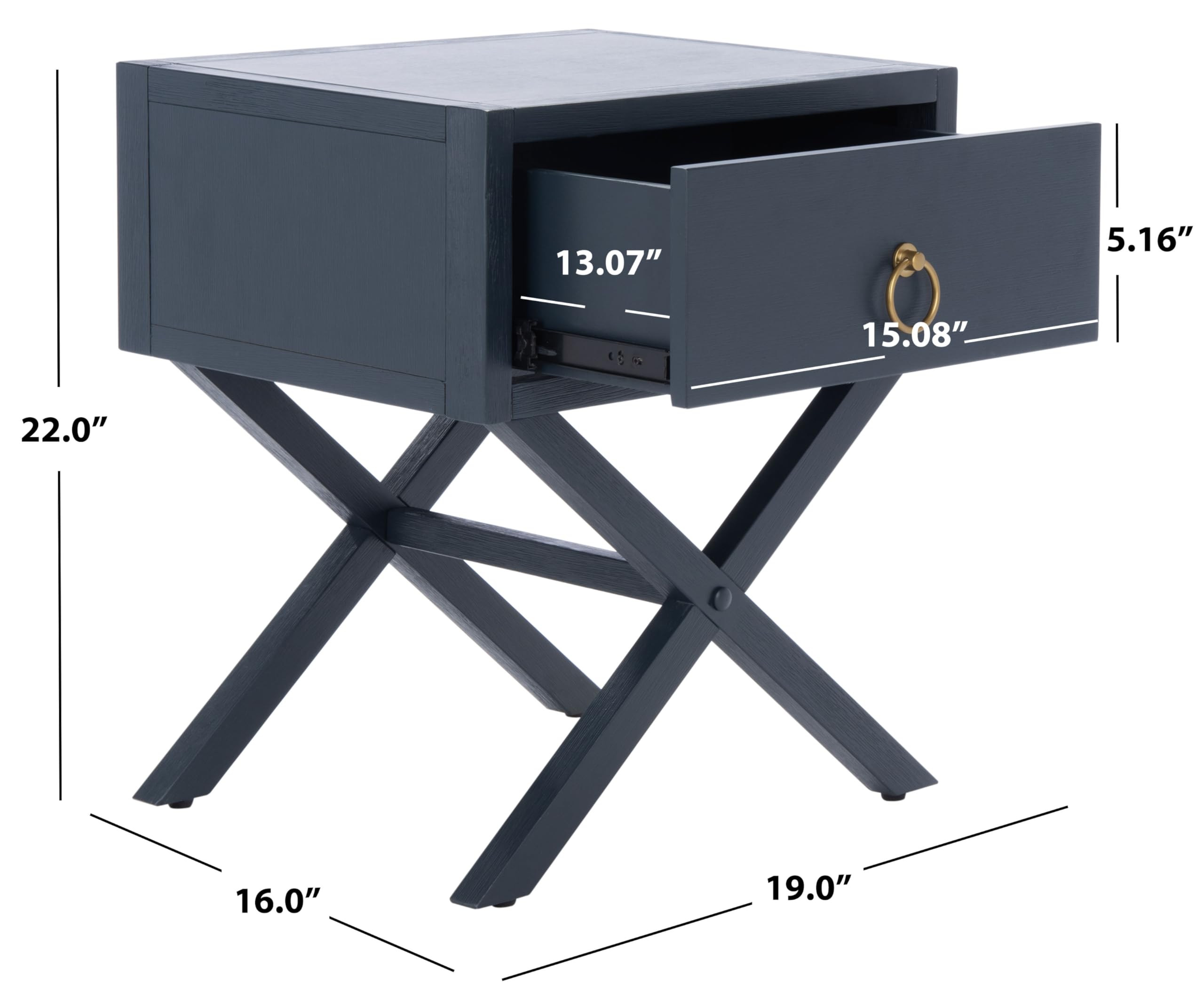 Amazon.com: SAFAVIEH Furniture - Sadie 1-Drawer Nightstand - Navy