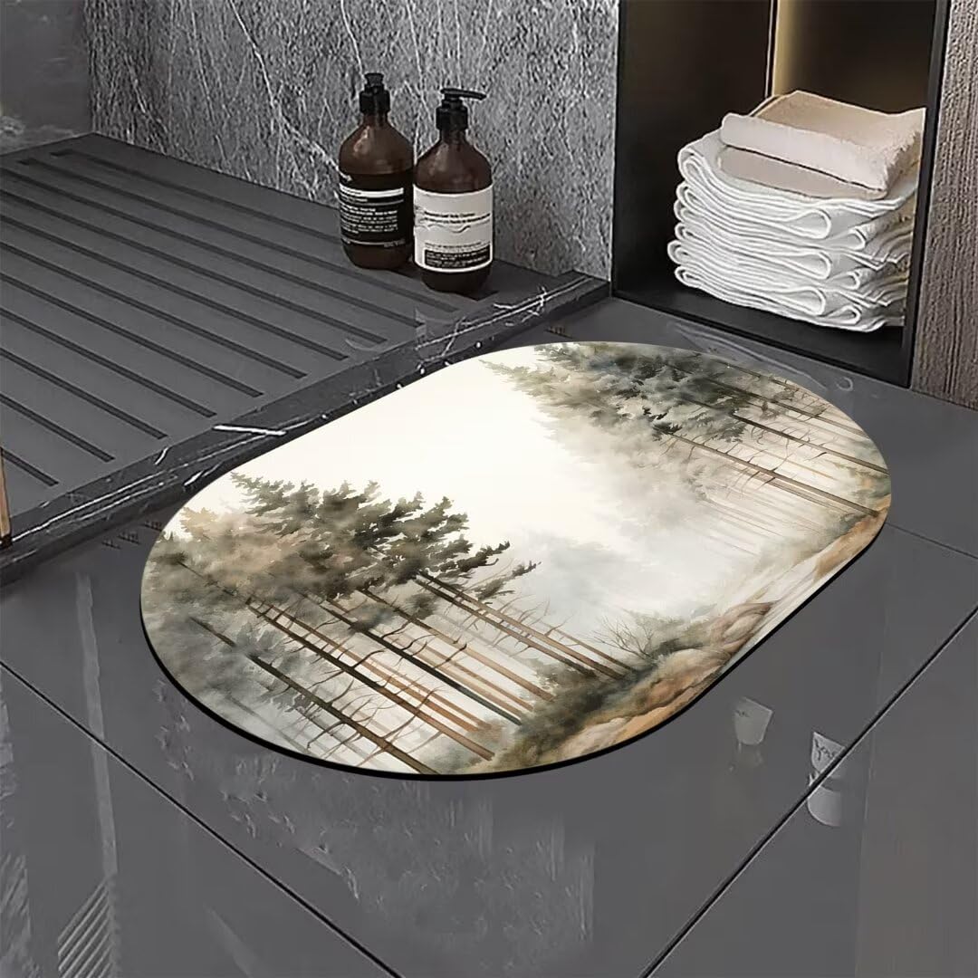 Tapis de bain super absorbant en diatomite 50x80cm doux et confortable pour sortie de douche
