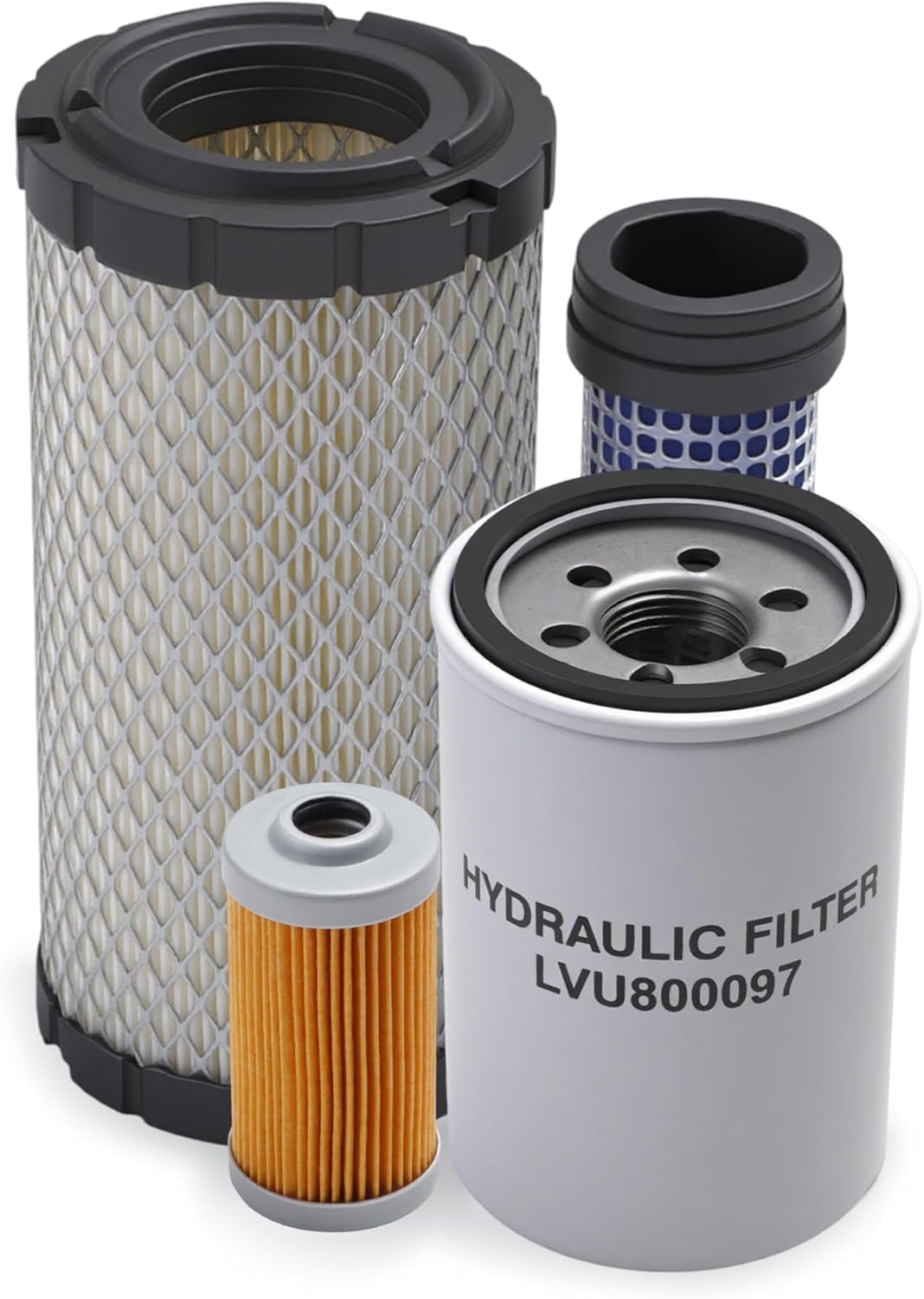 4Pcs Maintenance Filters Kit Fit for John Deere 4100 4110 Compact Utility Tractor, Replace CH15553, LVU800097, M113621, M123378, LVA21197