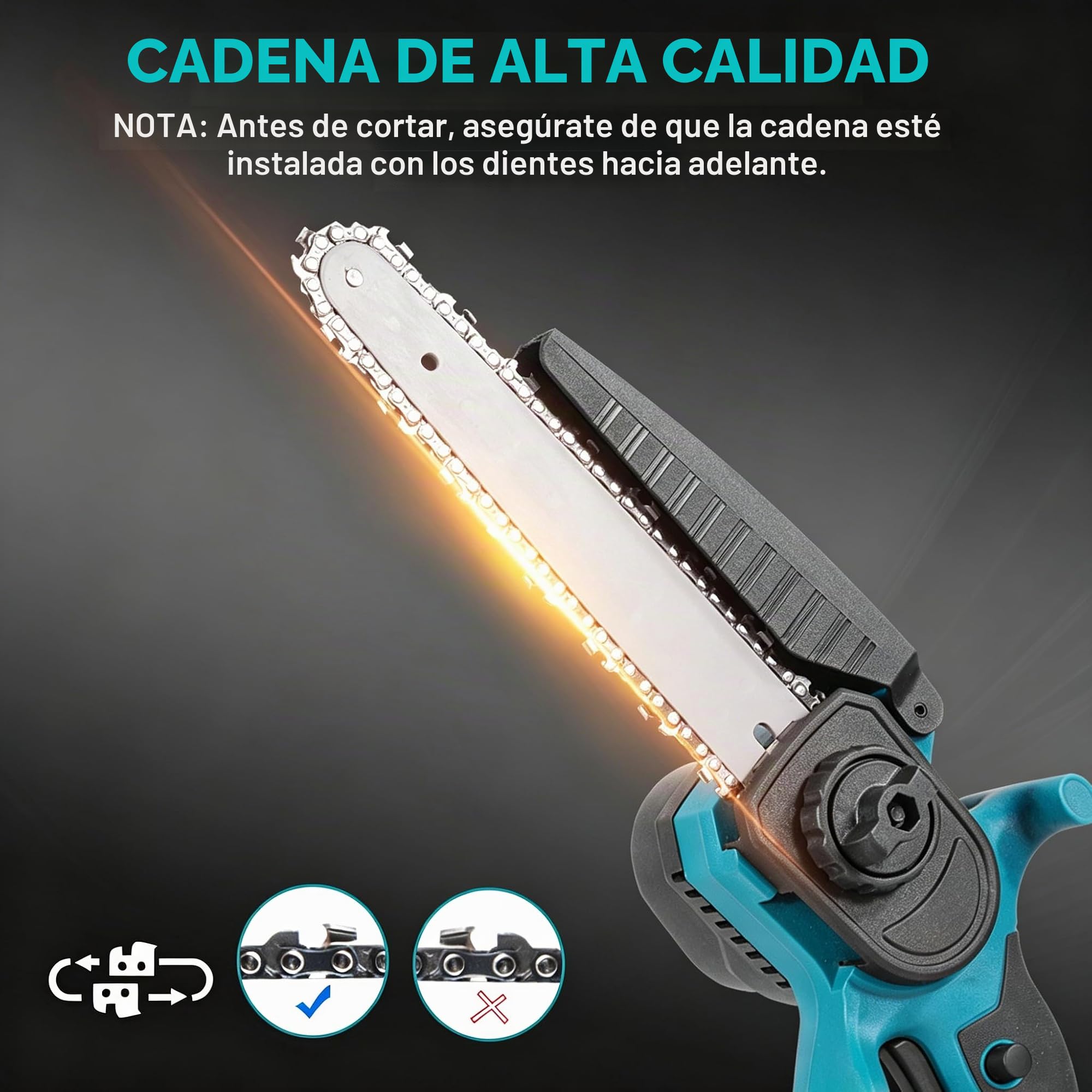 Yofidra 2 en 1 Motosierra Telescópica y Mini Motosierra Eléctrica, 8 Pulgadas con Poste Desmontable, 2 Baterías de 3.0Ah, para Cortar Ramas y Poda de Árboles