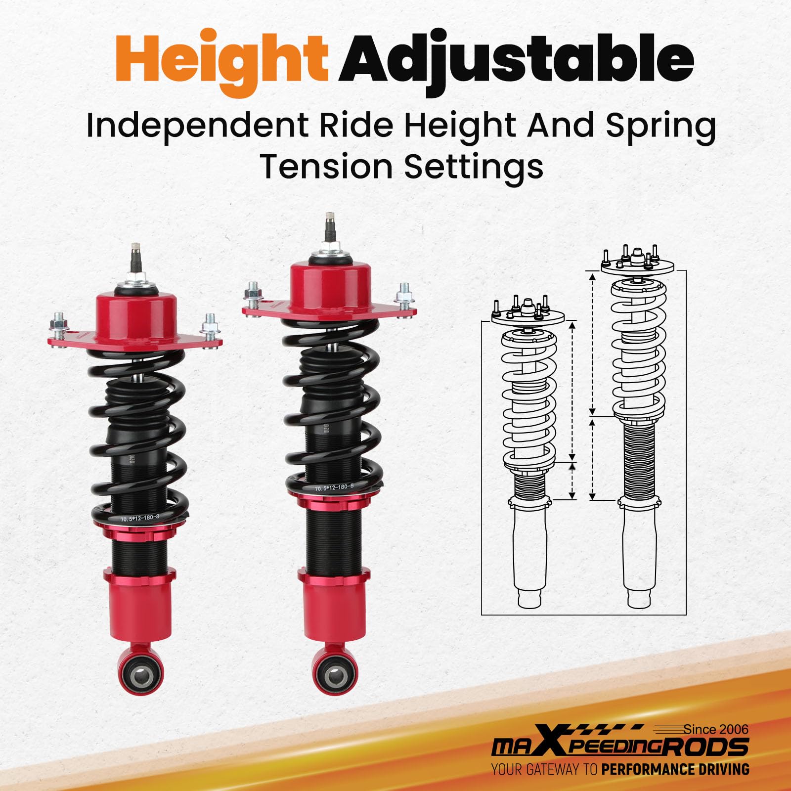 maXpeedingrods Ammortizzatore regolabile a 24 vie per Toyota Celica 1,8 VVT-i T-Sport 2000-2004