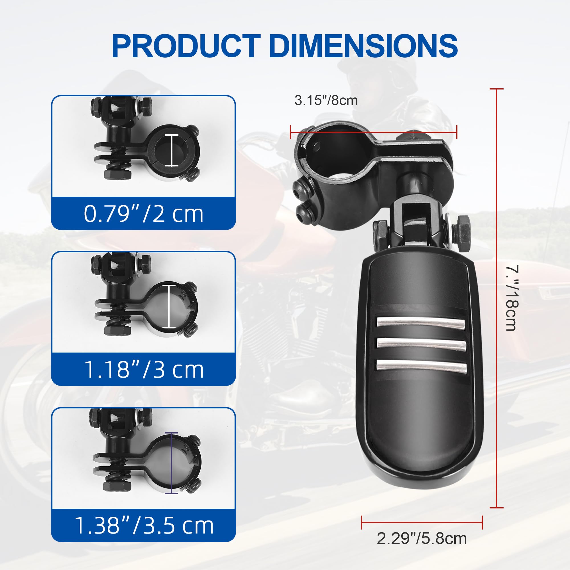 Hokuotolite Fußstützen Für Harley Davidson - Kurze Rennradzange Chrom
