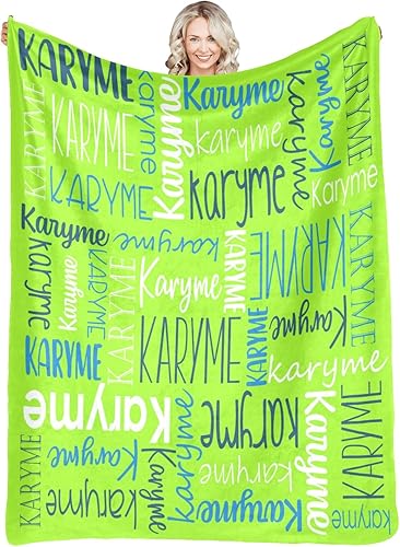 Miniatura 37 de Mantas personalizadas con nombres, regalos para bebés, niñas y niños, manta personalizada de vellón suave y sherpa con nombre para niños y adultos,