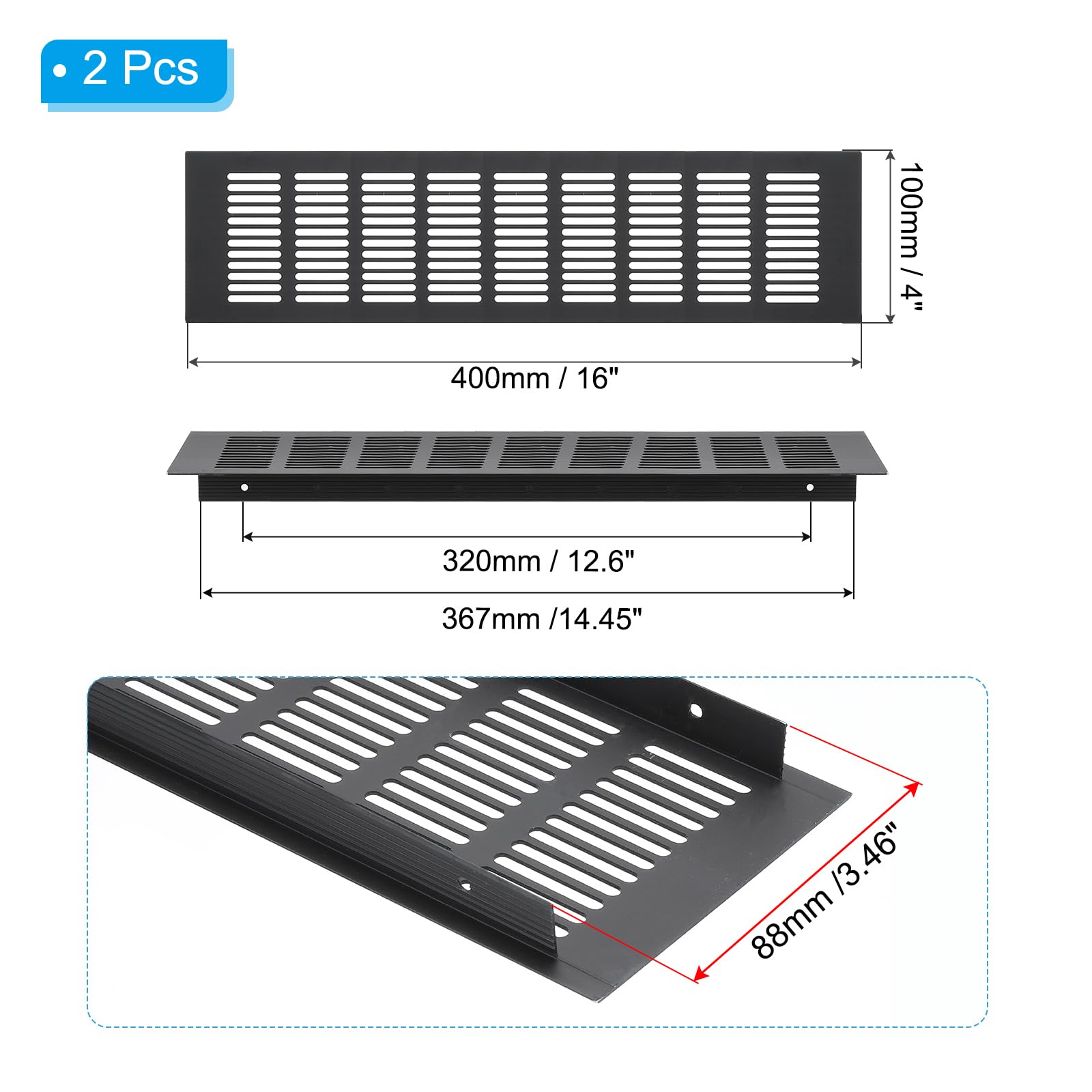 PATIKIL 16 x 4 Inch Door Air Vent Cover - Image 2