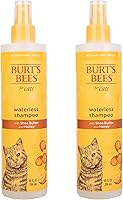 Burt's Bees Waterless Cat Shampoo Spray 2-Pack | No-Rinse Dry Shampoo with Shea Butter & Honey, pH Balanced for Cats