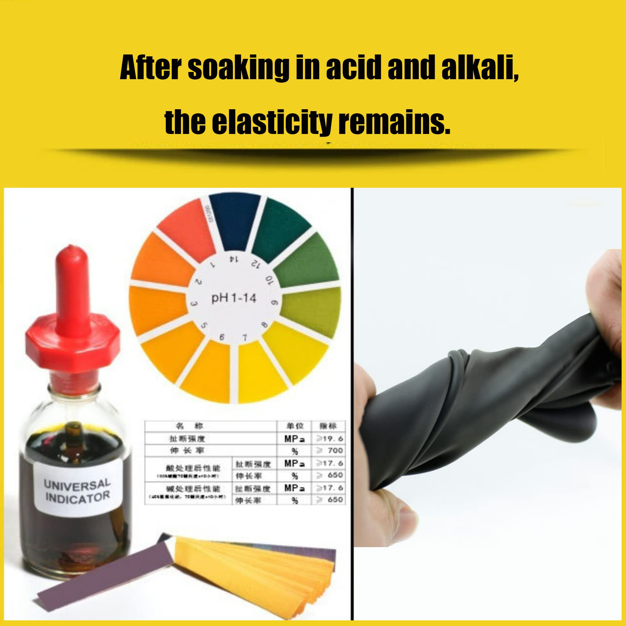 Gants en caoutchouc résistants aux produits chimiques, gants de travail industriels imperméables de 32 cm, couleur noire, grande taille