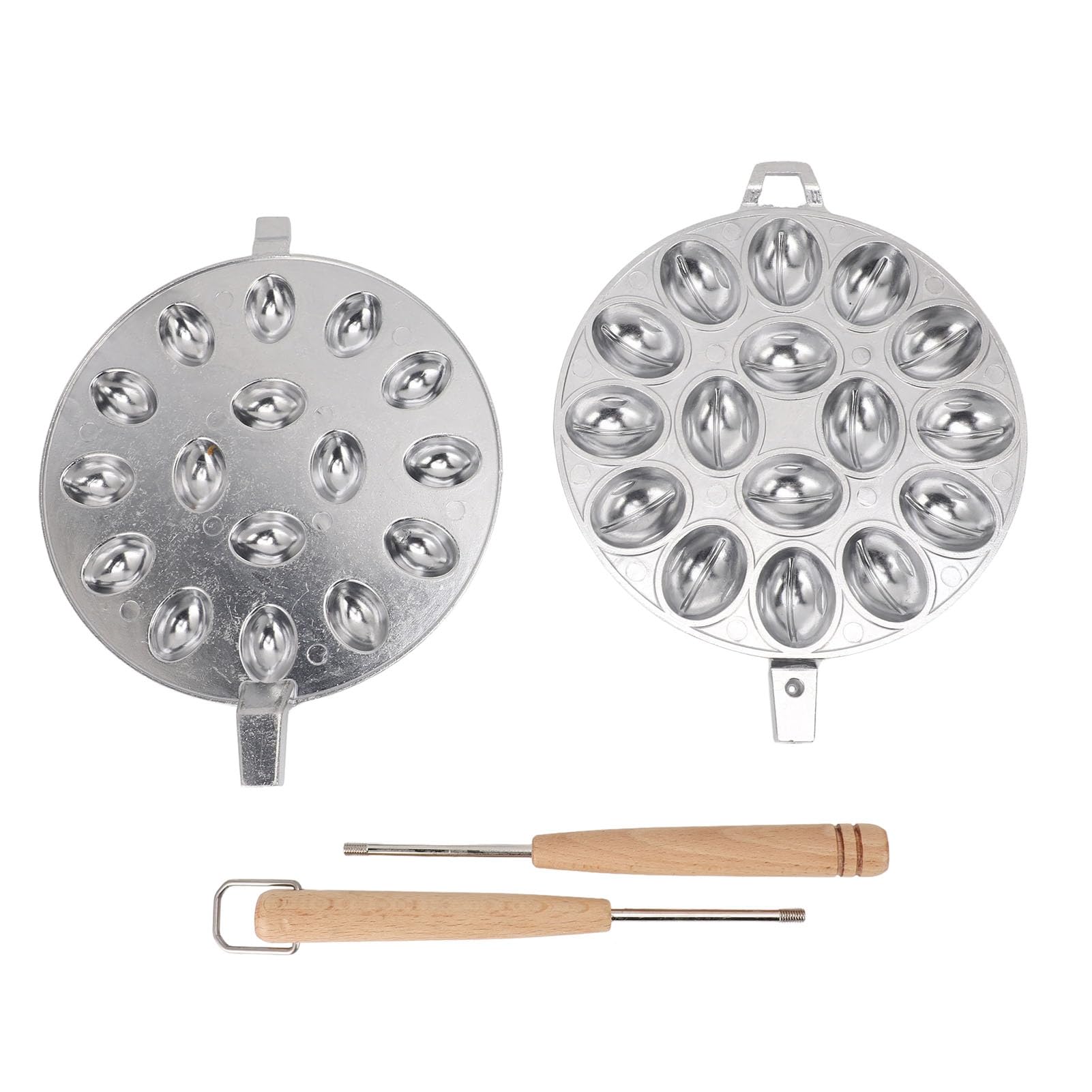 Molde para Galletas Ovalado Antiadherente de 16 Cavidades Molde de Aleación de Aluminio para Repostería Casera (Tipo 2)