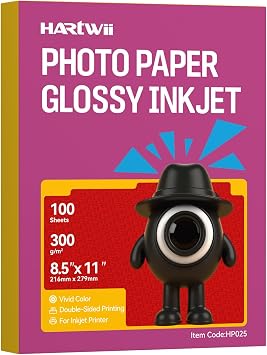 100 Sheets 300Gsm Double-Sided Thick Heavyweight Premium Glossy Photo Paper Cardstock 8.5x11 Inches 80lbs Only for Professional Inkjet Printer and Dye Ink for Brochure Paper, Flyers Paper