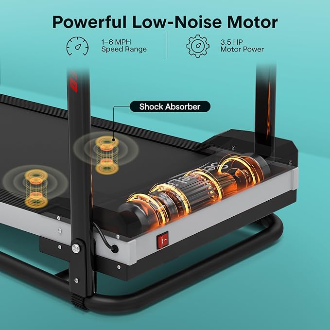 Caminadora Eléctrica Plegable con Inclinación Negra miniatura 2