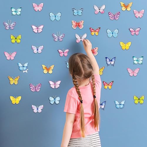 Miniatura 5 de 20 calcomanías de gel grueso de mariposa para ventanas, calcomanías de gel para ventana de mariposa para niños pequeños, hogar, avión, aula,