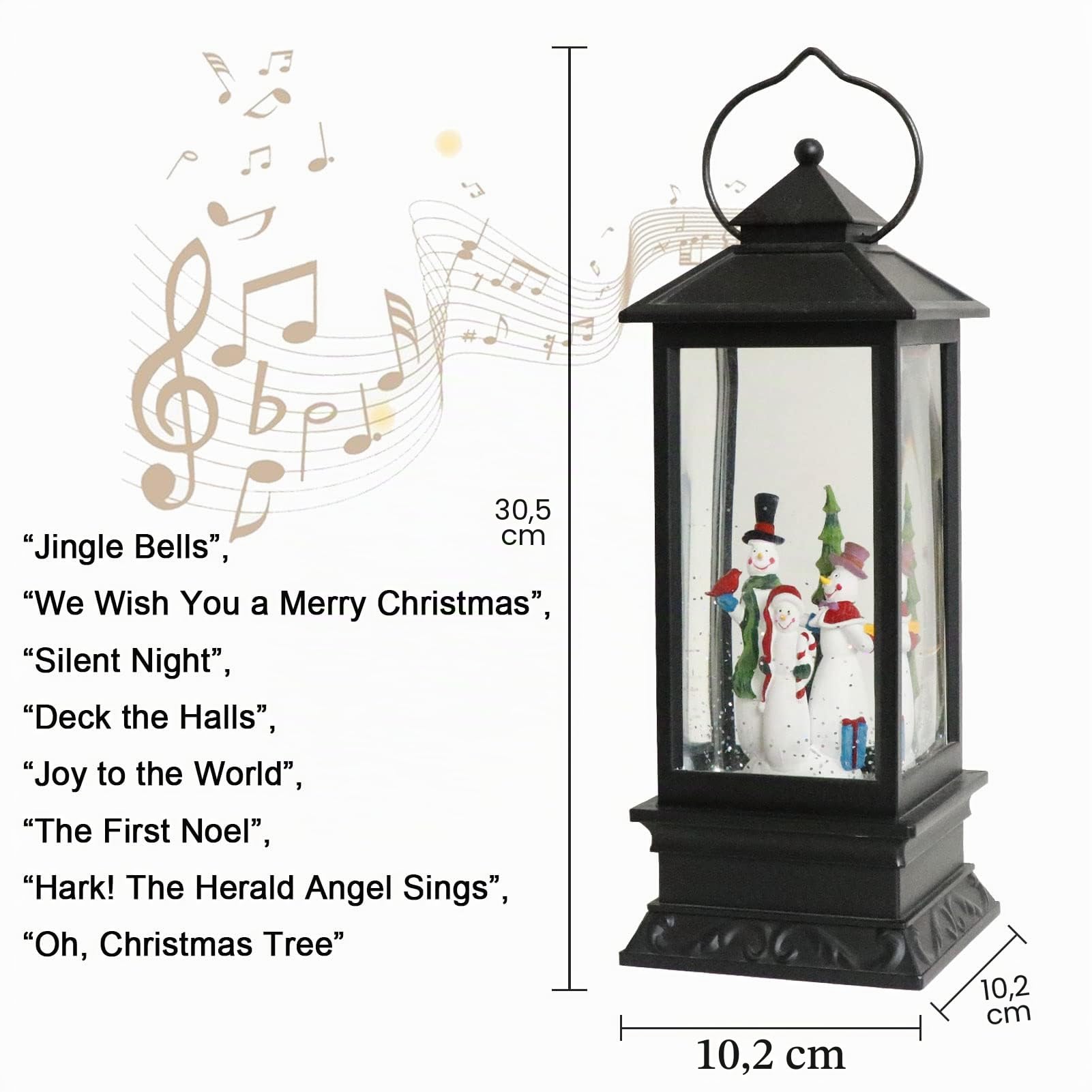 Eldnacele Singende batteriebetriebene musikalisch beleuchtete Weihnachtsschneemann Wasser glitzernde wirbelnde Schneekugel Laterne mit Musik Weihnachten Heimdekoration und Geschenk Schneemann Familie