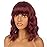 LANCAINI Short Bob Wigs with Bangs for Women Loose Wavy Wig Curly Wavy Shoulder Length Bob Synthetic Cosplay Wig for Girl Colorful Costume Wigs (Auburn)