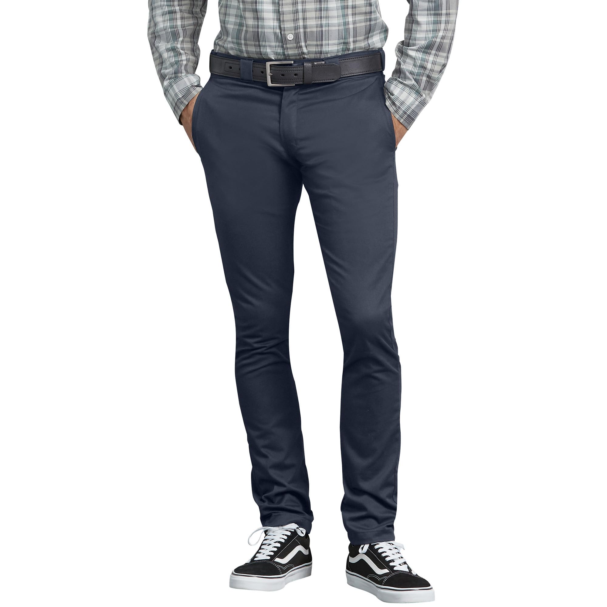 Dickies Men's Black Skinny Fit Work Pants, 32W X 32L