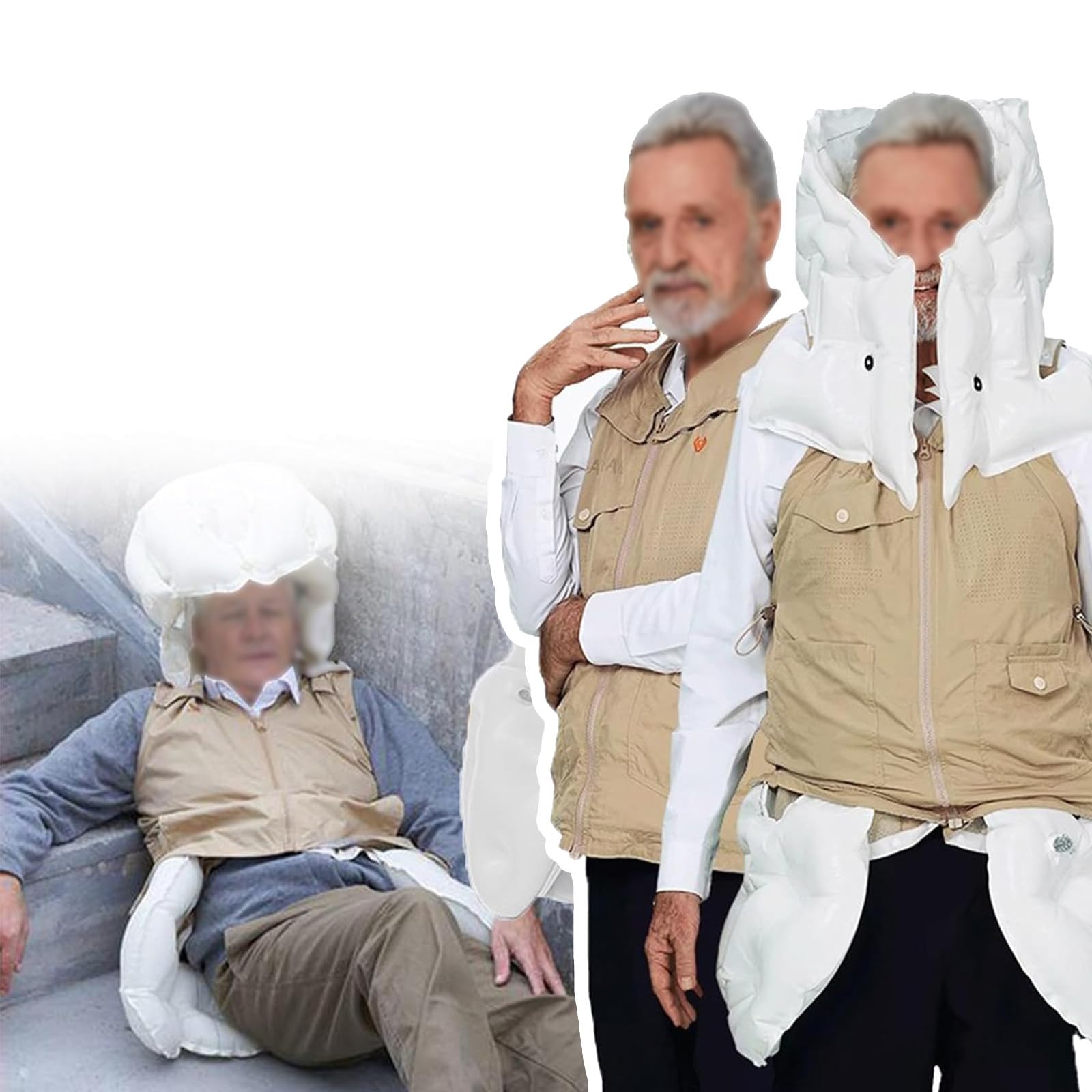 Chaleco de protección contra caídas para ancianos con activación de bolsa de aire de 0,08 segundos, monitoreo remoto, posicionamiento en tiempo real, incluye cilindros de helio