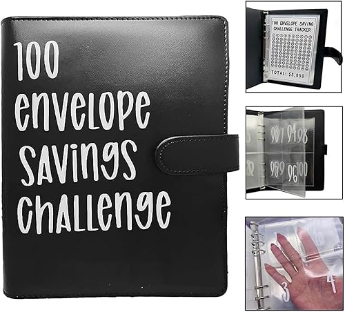 Carpeta de desafío de 100 sobres, una manera divertida y fácil de ahorrar $5,050, nueva carpeta de desafíos de ahorro de dinero 2023 con sobres de