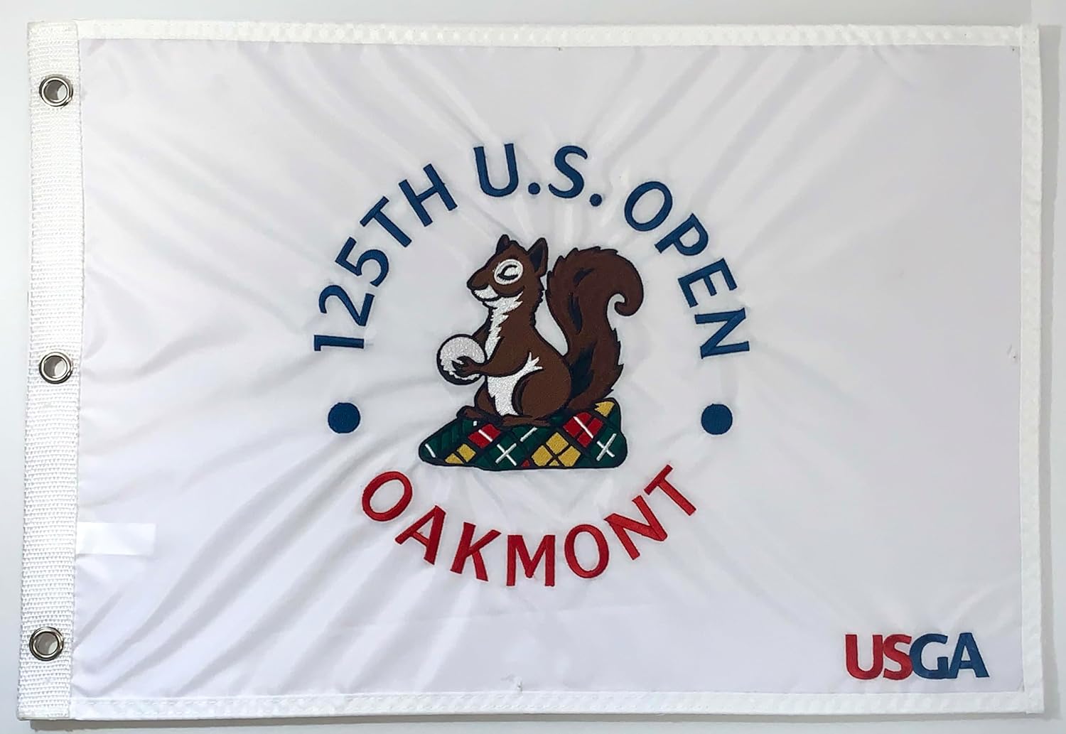 2025 US Open Flag Oakmont golf white embroidered pin flag new