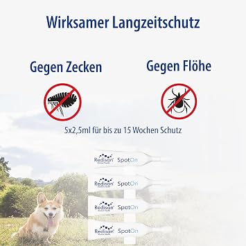 Spot on Dog I Plant-Based Tick Repellent Without Chemistry I Effective Protection Against Ticks Fleas and Insects I Tick Protection Dog Without Side Effect I Up to 15 Weeks Protection I Made in Germany
