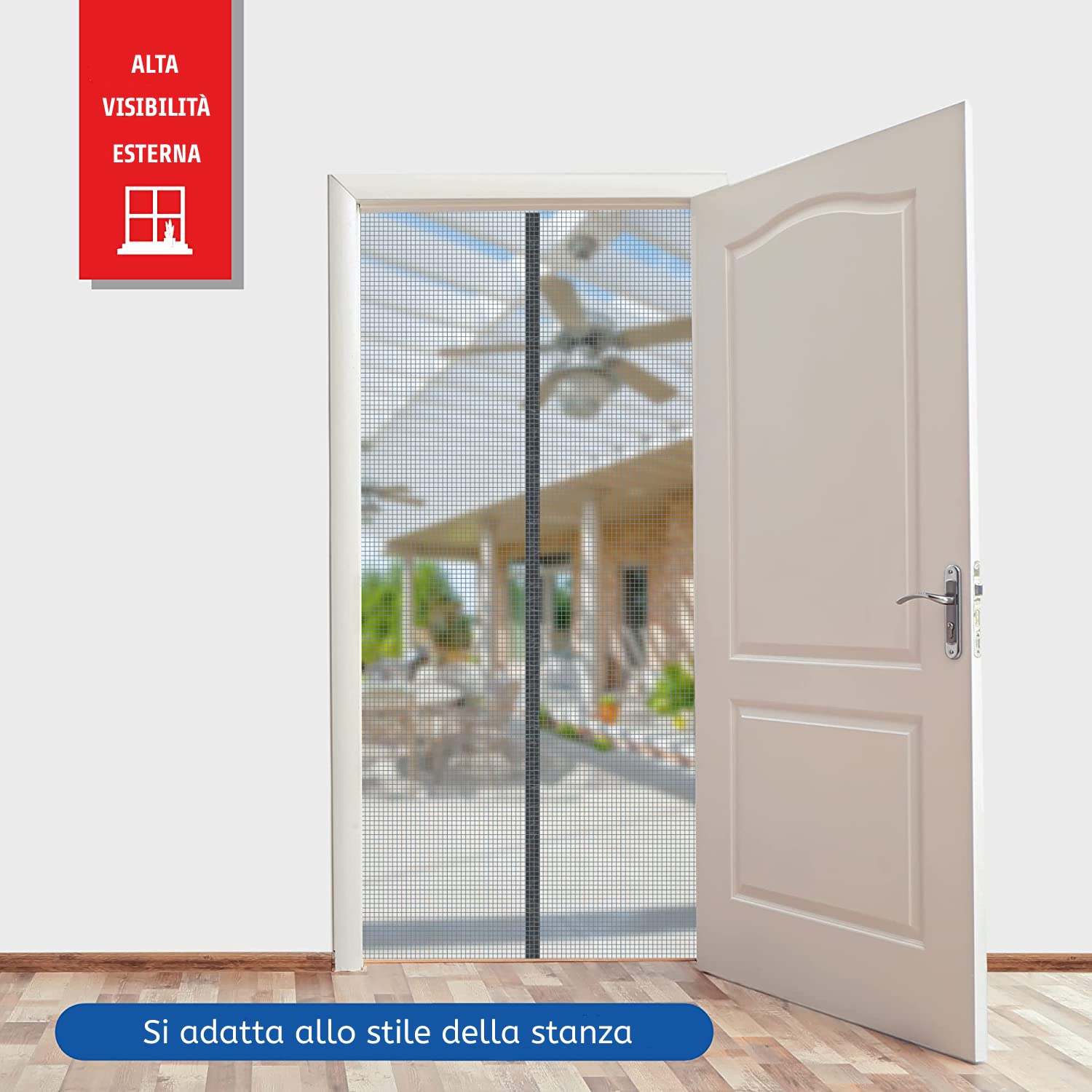 Zanzariera Magnetica Porta & Porta Finestra Regolabile TRANQUILISAFE® - Zanzariera Porta Finestra Standard e su Misura - Protezione Antizanzare e Anti mosche - (l 100/116 - A 207/215)