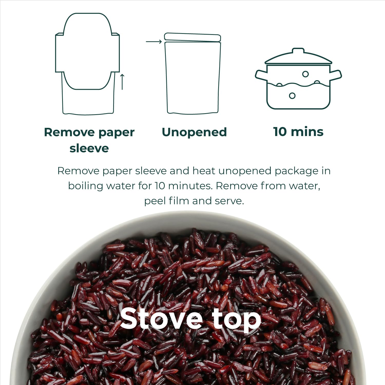 THAI HARVEST 100% USDA Organic Riceberry Rice 7 Ounce (Pack of 8) Microwaveable 90 Seconds Ready to Eat Instant Rice for Quick Dinner Meals Zero Preservatives Gluten Free