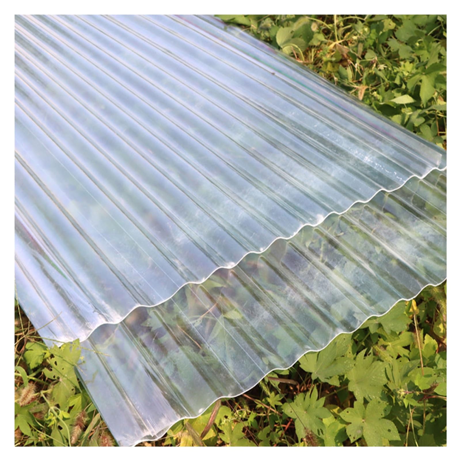 Pannello di rivestimento ondulato per tetto, isolato, copertura in plastica per serre, copertura per esterni, cortili, terrazze (5 pezzi, 0,9 x 0,5 m)