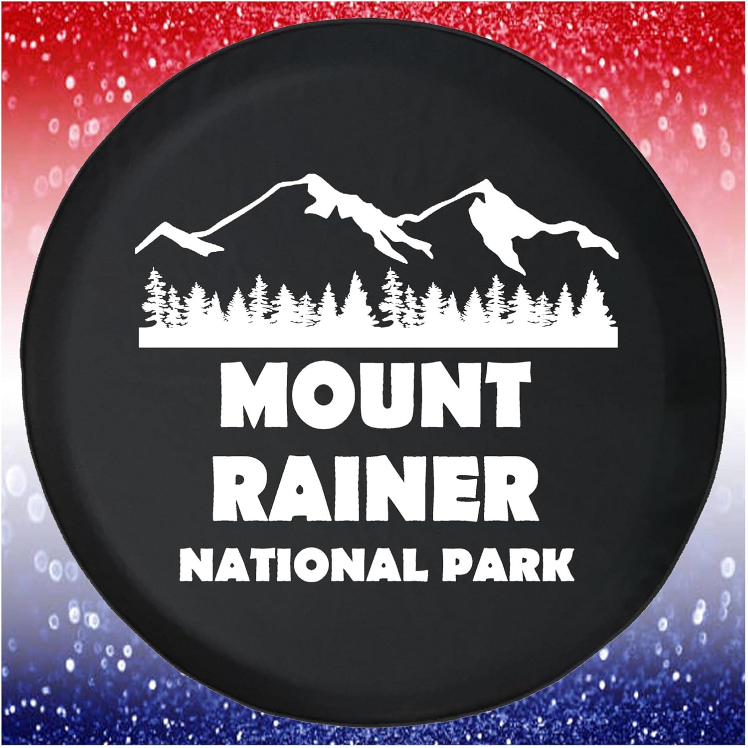 Spare Tire Cover Mountain Rainer National Park Washington Black Accessories for Trailers Trucks SUVs RV Campers 35 Inch