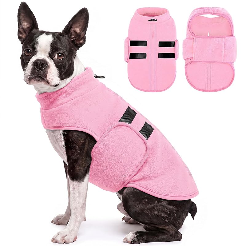 Suéter para Cães de Fleece com Abertura para Guia Queenmore Light Pink Tamanho Grande