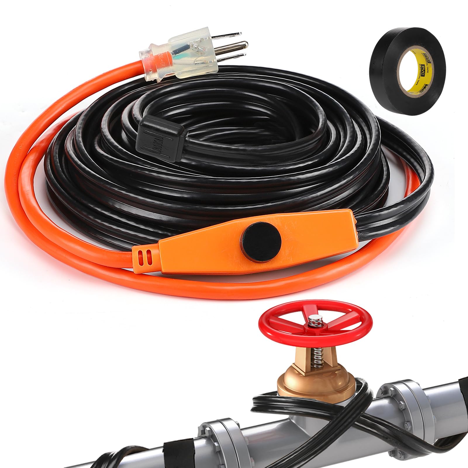 Buy Pipe Heat Cable for Water Pipe - 24ft UL Certificated Thermostat  Heating Tape Wire for Home RV Metal Plastic Pipes, 120V Self-Regulating  Winter Freeze-proofing Protection Energy-Saving Online at desertcartGB