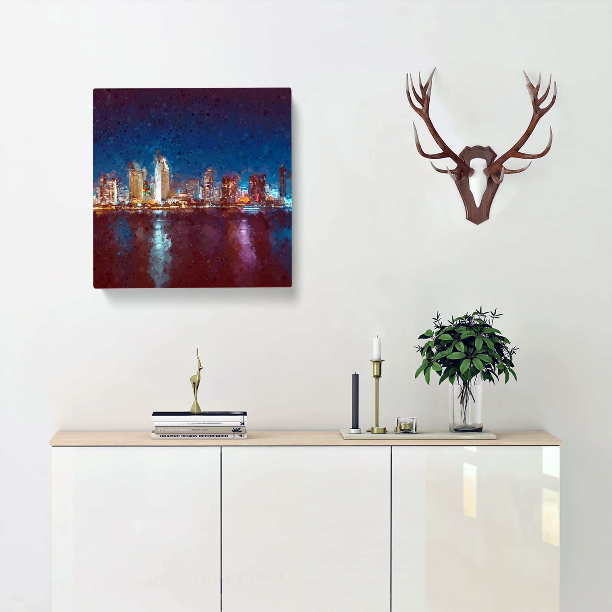 San Diego Skyline at Dusk Canvas Print, Mixed, 35L x 35W cm - Image 2