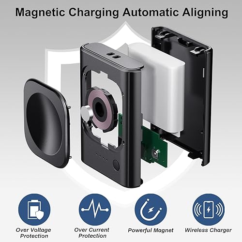 Miniatura 7 de Cargador portátil de 1800 mAh para Google Pixel Watch 1, cargador inalámbrico magnético con llavero, exclusivo para Pixel Watch 1 (no compatible con