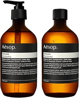 Shampoo + Refill | Soften Hair, Restore Shine | Bergamot Rind, Frankincense, Cedar Atlas | 16.9 oz / 500 mL (Pack of 2)