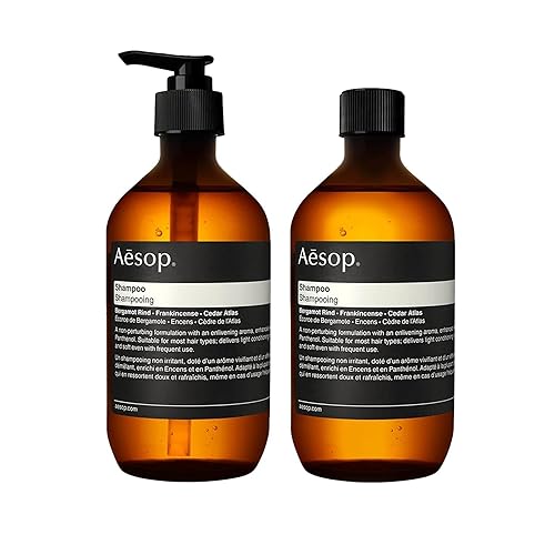 Aesop Shampoo + Refill | Soften Hair, Restore Shine | Bergamot Rind, Frankincense, Cedar Atlas | 16.9 oz / 500 mL (Pack of 2) - Shampoo - 16.9 Fl Oz (Pack of 2)