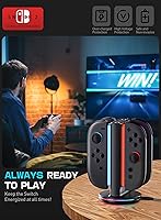 Vista 8 de SUPCASE Base de carga para Nintendo Switch 2 Joy Con, soporta carga de doble cara 9 modos de luz controlador magnético estación de soporte de carga