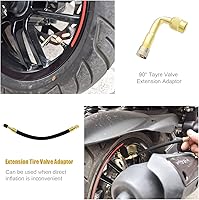 Vista 5 de Extensión de válvula de neumático, extensores de vástago de válvula flexible de 8.25 pulgadas con adaptador de extensión de válvula de neumático