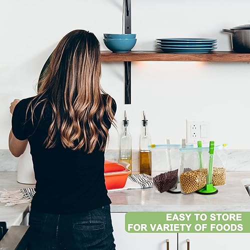 Miniatura 4 de 12 Pack Baggy Rack Stand Adjustable Freezer Bag Holder Stand Ziplock Bag Holder for Filling With No Food Spills or Kitchen Mess (Multicolor)