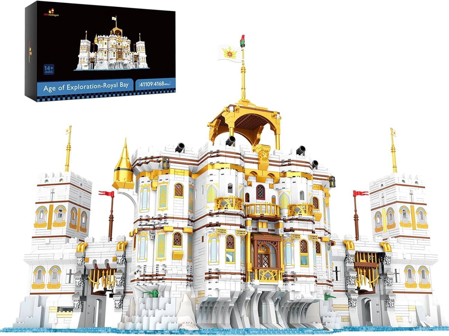 JMBricklayer Royal Bay Castle Building Sets, Ideas Medieval Castle Building Kit 41109, Construction MOC Building Set,Collectible Display Model Creative Gift for Teens and Adults